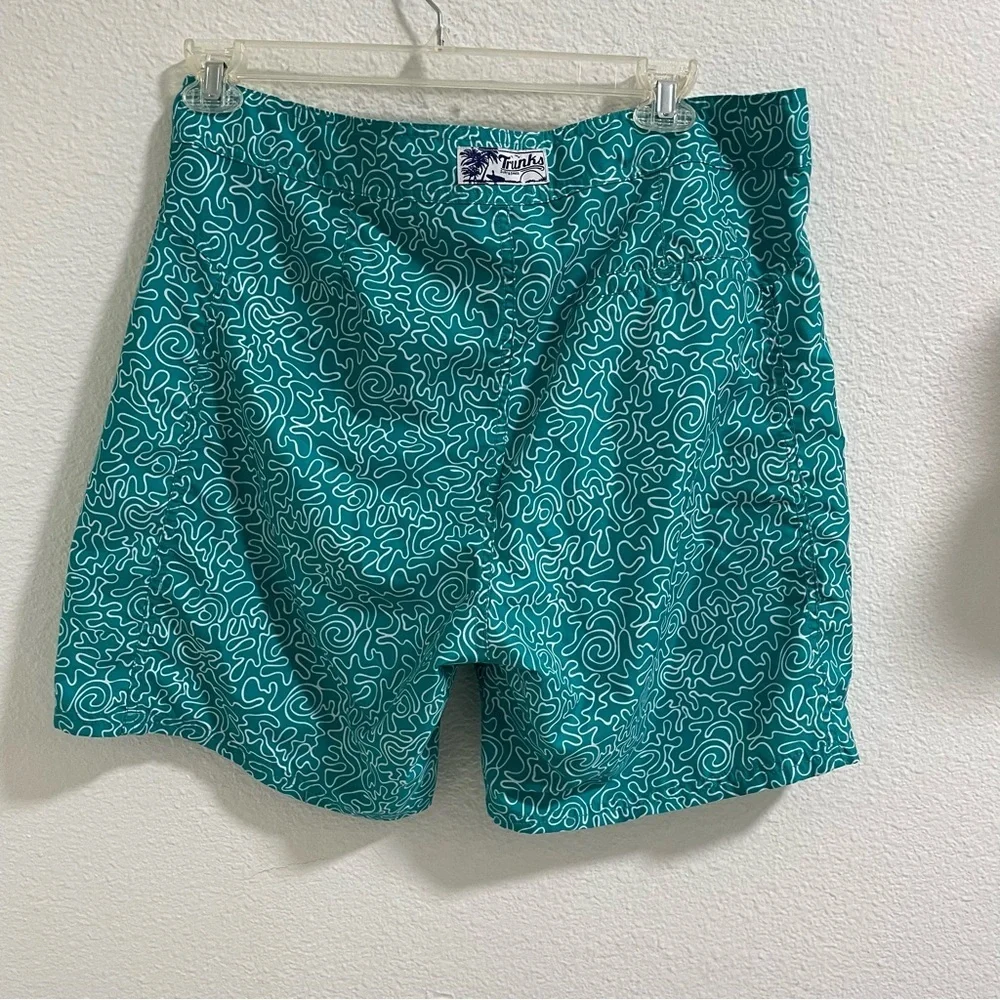 Teal Patterned Men's Swim Shorts